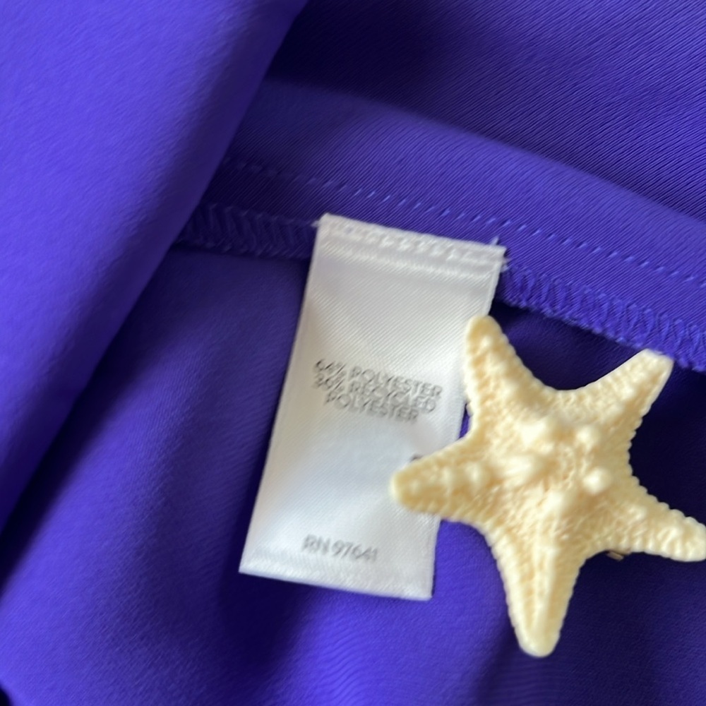 J. JILL WEAREVER COLLECTION Twist Front Midi Length Shirt Dress in Purple | M - Picture 9 of 11